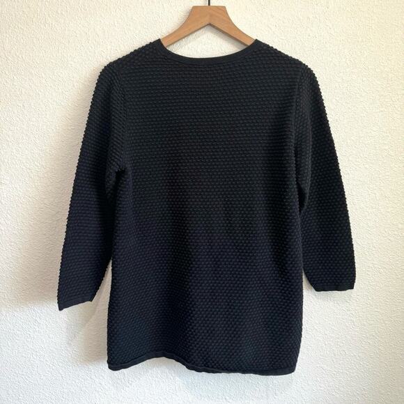 Cos Women's Large Pullover Sweater Textured Black Casual Cotton Comfy Minimal - Picture 8 of 9